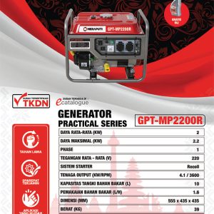 GENERATOR PRACTICAL SERIES GPT-MP2200R SPESIFIKASI