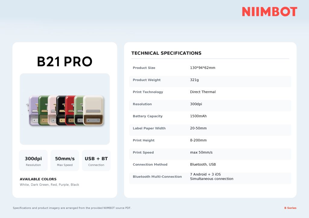 NIIMBOT B21 PRO